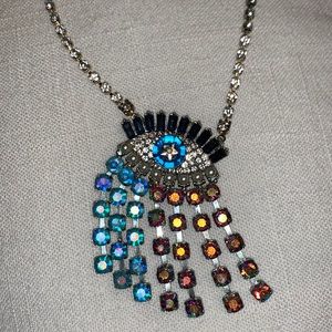 Betsy’s Johnson evil eye rhinestone necklace